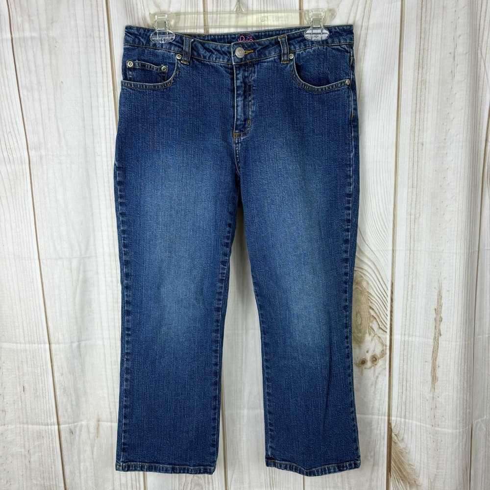 Lilly Pulitzer Mid-Rise Cropped Jeans Straight Leg Blue Denim Capris Size 6 - Picture 1 of 15